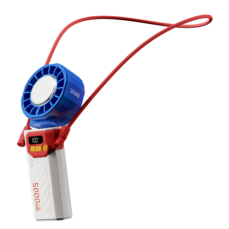 SOTHING Cooling Foldable Handheld Fan Neck Hanging/Handheld/Desktop Foldable All-in-One Built-in Ice Pack Module Hardcore Mecha Design DSHJ-S-2506A