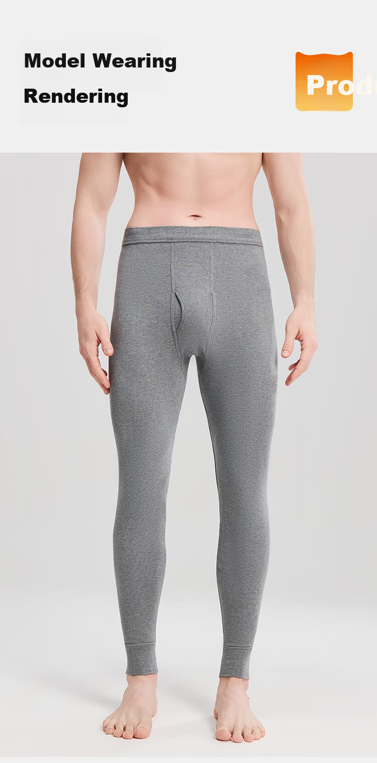 YUZHAOLIN Men's Pure Cotton Thermal Pants Autumn Antibacterial Base Layer Long Johns Full Cotton Winter Underwear 12