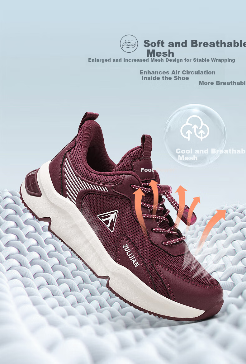 Zulijian Non-Slip Elderly Shoes 2026 Outdoor Sports Breathable Mesh Shoes Middle-Aged and Elderly Casual Shoes for Women Mom Shoes 5