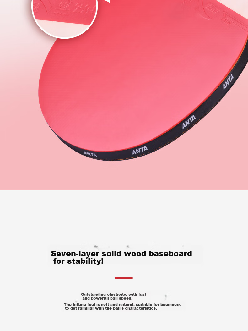 Anta 2-Star Table Tennis Racket (Jingcang Fast Delivery + 6 Balls + Racket Bag) P2 Horizontal and Vertical Table Tennis Paddle Set 4