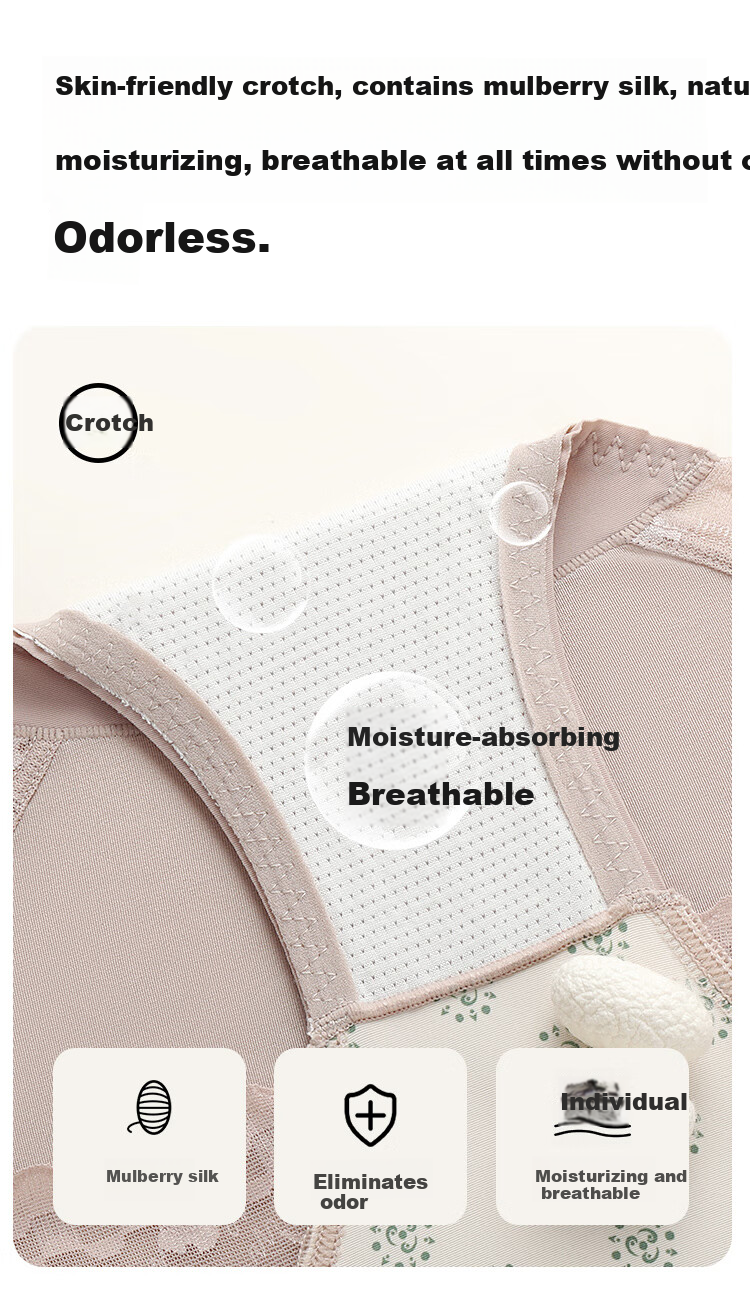 Moonbadi Women's High-Waist Shaping Underwear Tummy Control Seamless Slimming Hip-Lifting Briefs 7
