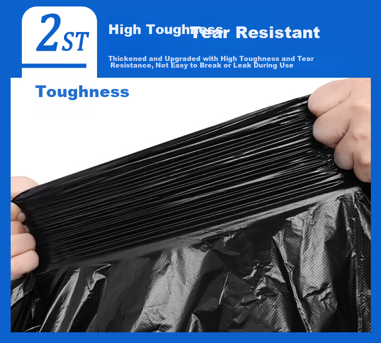 Lide Black Flat Garbage Bags 120x140cm 20pcs Double-Sided 7-Layer Extra Thick Large Size for Property and Construction Waste 9