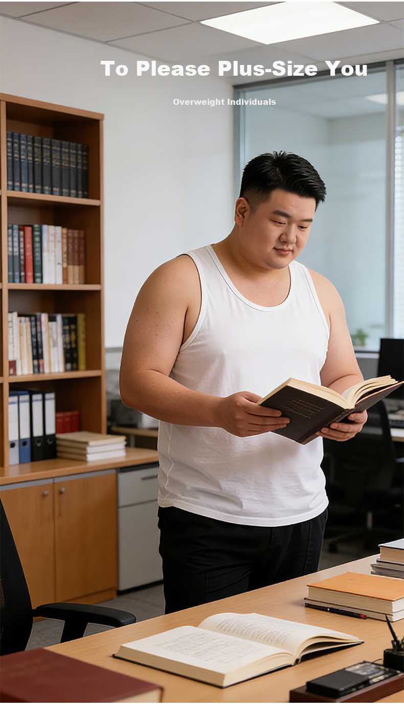 Hengyuanxiang [100% Pure Cotton Plus Size Tank Top] Men's Antibacterial, Oversized Undershirt, Camisole, Sleeveless Sports Vest 11