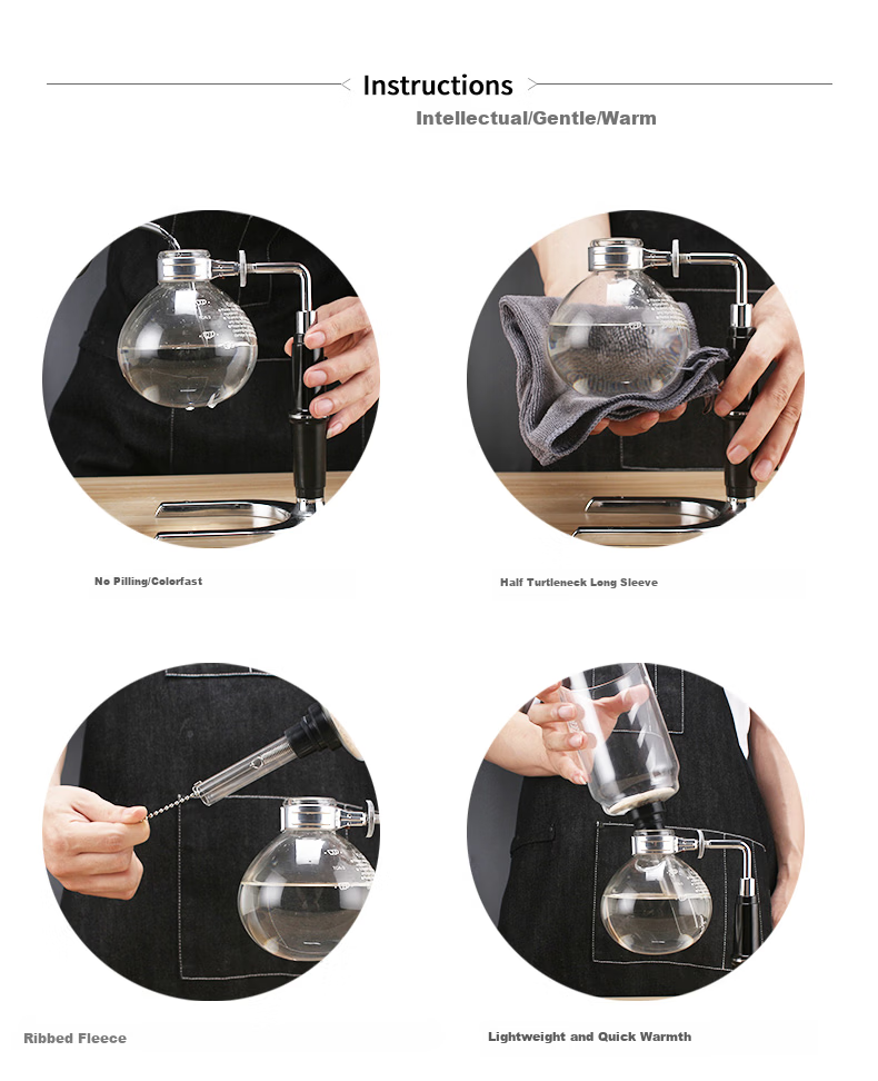 Mongdio Siphon Coffee Maker Home Siphon Coffee Pot Set Manual TCA-3 Cup Gift Box 27