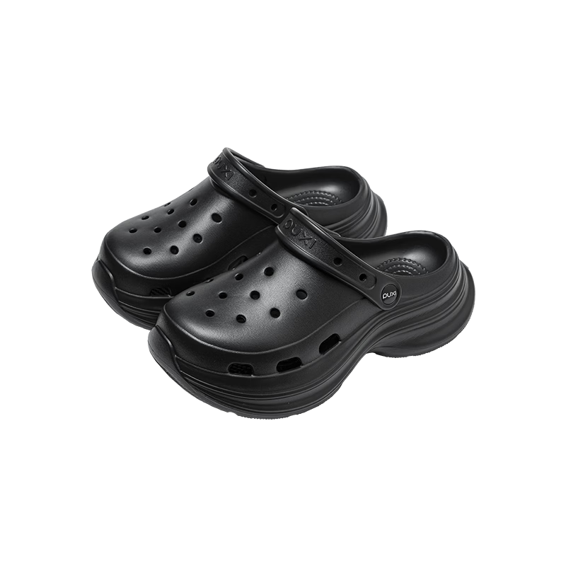 Puxi Women's Thick-Soled Clog Shoes 2026 New Summer EVA Height-Increasing Soft Sole Sandals Black Size 40-41