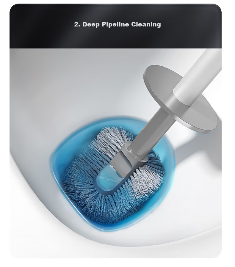 Jiabangshou Toilet Brush, No Drilling Required, Wall-Mounted, Disposable, No Dead Angles, Cleaning Wonder 4