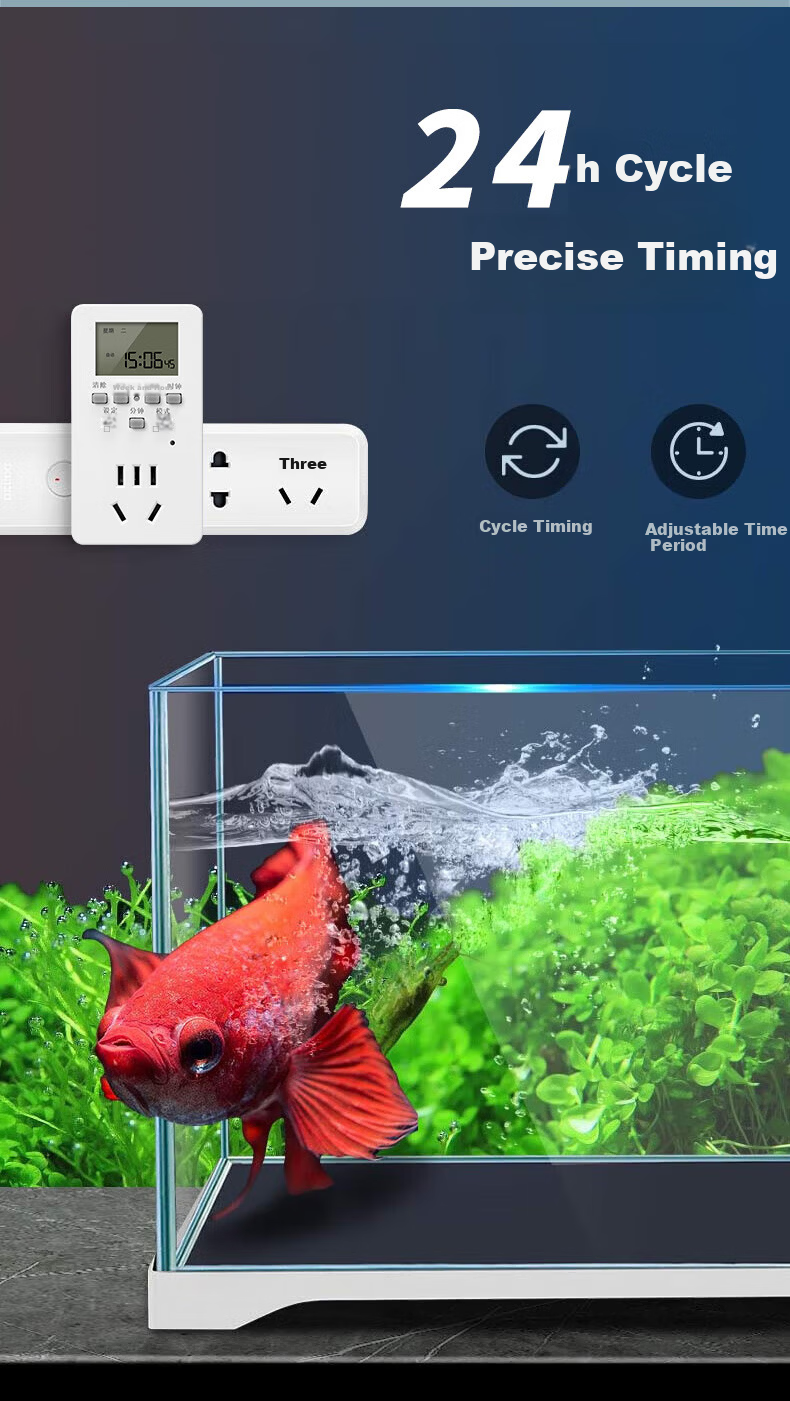 FDD Electronic Timer Socket 24-Hour Segment Timer Switch Automatic Power-Off Smart Socket 10A Standard Timer Socket 4