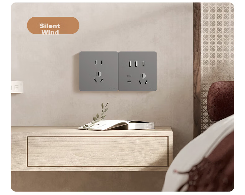 DELIXI CD821 Series 16A Three-Prong Air Conditioner Socket Star Silver Large Panel Switch Socket Panel 11