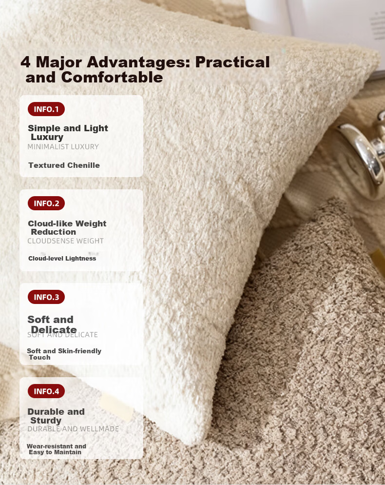 MUJI Workshop Fabric Pillow Cushion Sofa Living Room Sleeping Pillow Office Backrest Cushion Bed Pillow 2