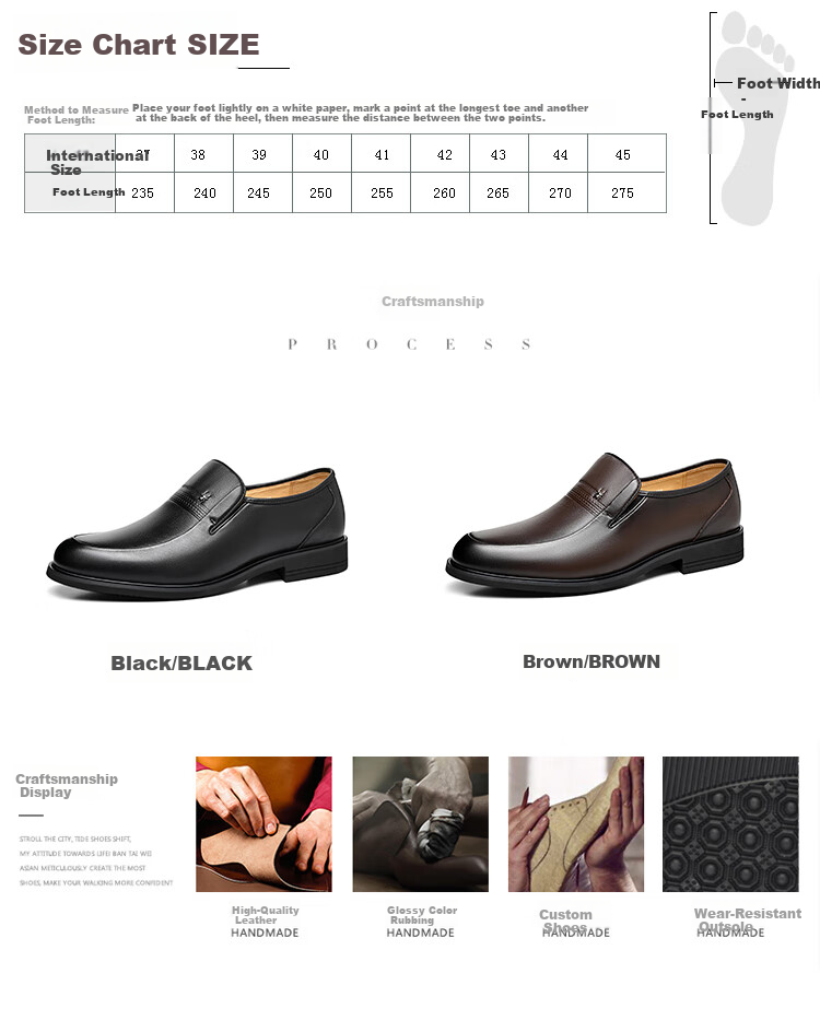 SPIDER KING Men's British Style Breathable Slip-On Business Dress Shoes First Layer Cowhide Low-Cut Middle-Aged and Elderly Dad Shoes 790240A Black Size 40 5