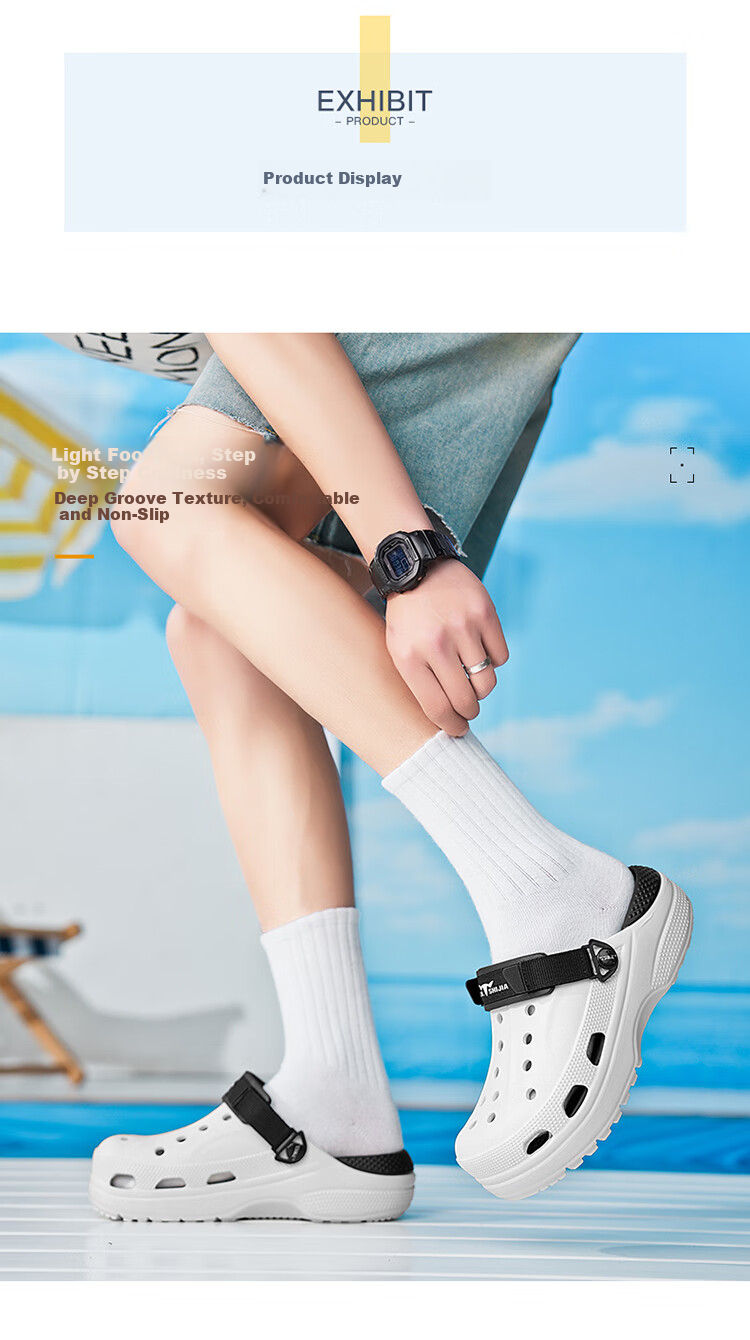 G.N.Shi Jia Men's Shoes, Summer Outdoor Wear, Thick-Soled Hollow Breathable Hole Shoes, Outdoor Stream Tracing Beach Sandals 7