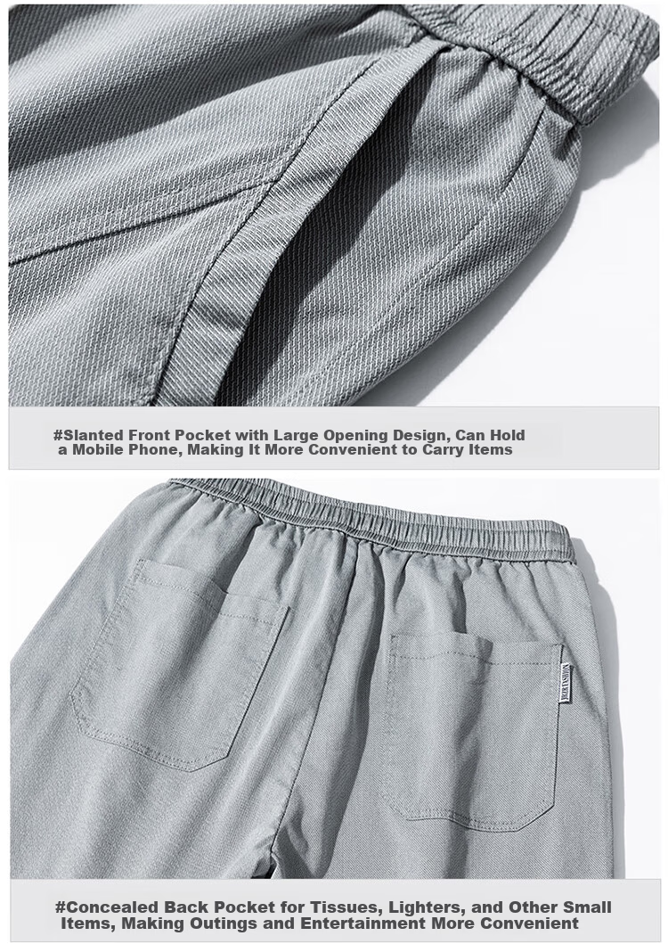 Pierre Cardin Men's Spring Summer Trendy Loose Straight Casual Pants Men's Lyocell Tencel Long Pants Beige M 14