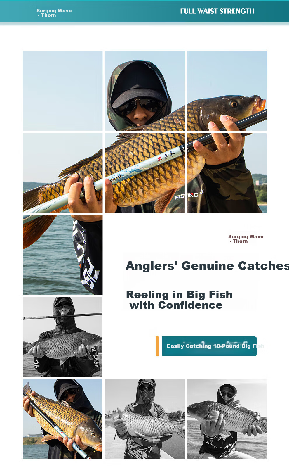 Jinglang Fishing Rod Hand Rod 6.3m Ultra-Light Hard Carbon Fishing Rod 28-Tone Comprehensive Crucian Carp Fishing Pole Tai Fishing Rod Wild Fishing Black Pit Rod 15