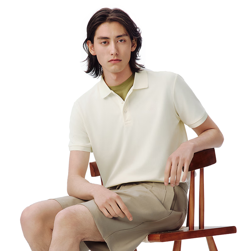 Hodo [Ice Cream] Polo Shirt for Men, Summer Ice Silk Cotton Cool-Feeling Quick-Dry Short Sleeve T-Shirt for Dad