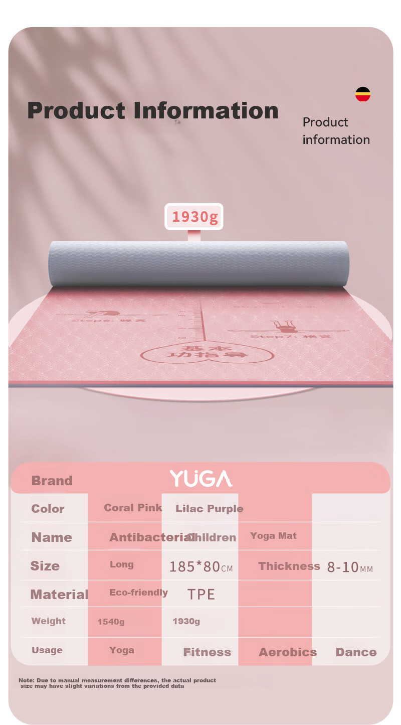 Gumifan Yoga Mat for Kids Non-Slip Thickened 8mm Pink Dance Practice Mat Stretching Mat Basic Dance Training Mat 11