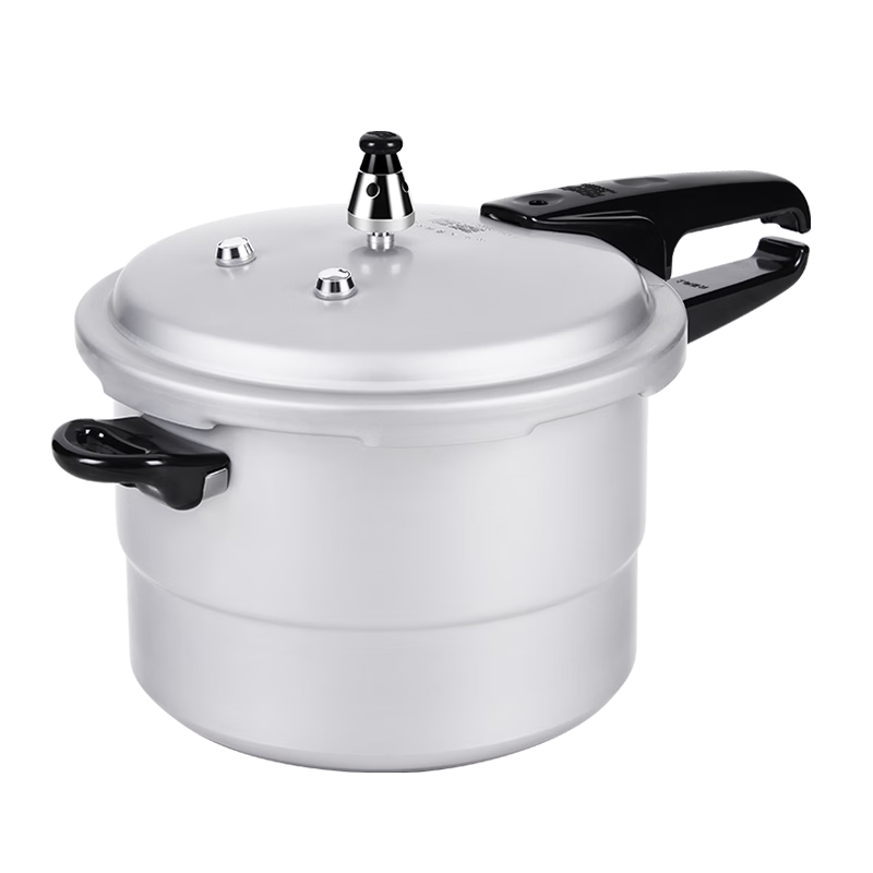Shuangxi Aluminum Alloy Pressure Cooker Compatible with Gas And Induction Stoves, Explosion-Proof Household Pressure Cooker 24CM/7.5L [Steamer Insert Model]