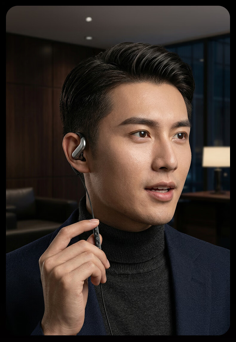 Zhiguozhe 2026 Latest Wired Earhook Earphones with Microphone 2-in-1 Type-C Desktop Laptop Non-In-Ear Comfortable 3.5mm Non-Bone Conduction 15