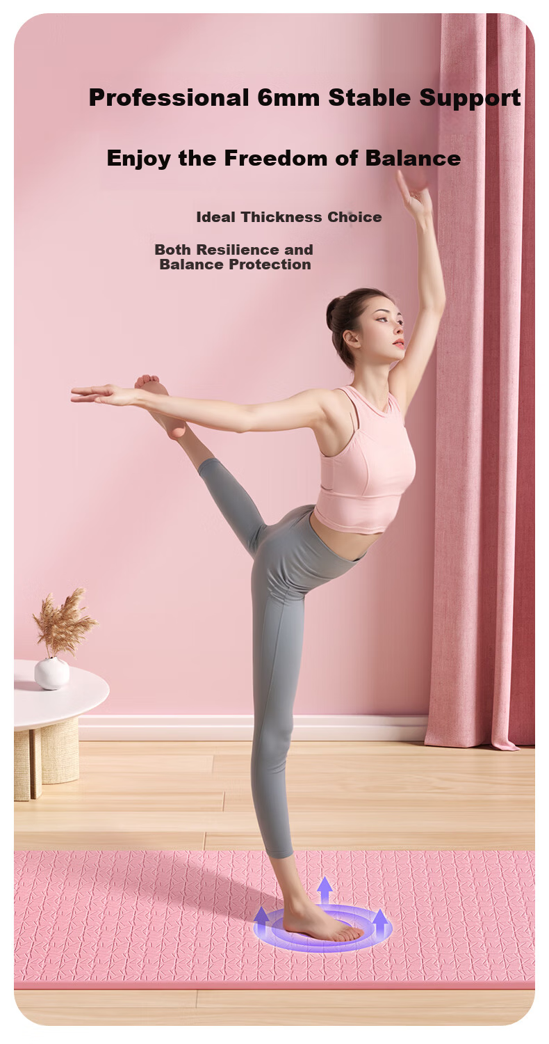 LI-NING TPE Yoga Mat Women's Non-Slip Thickened Wide Professional Jump Rope Fitness Exercise Silent Shock Absorption Dance Mat 9
