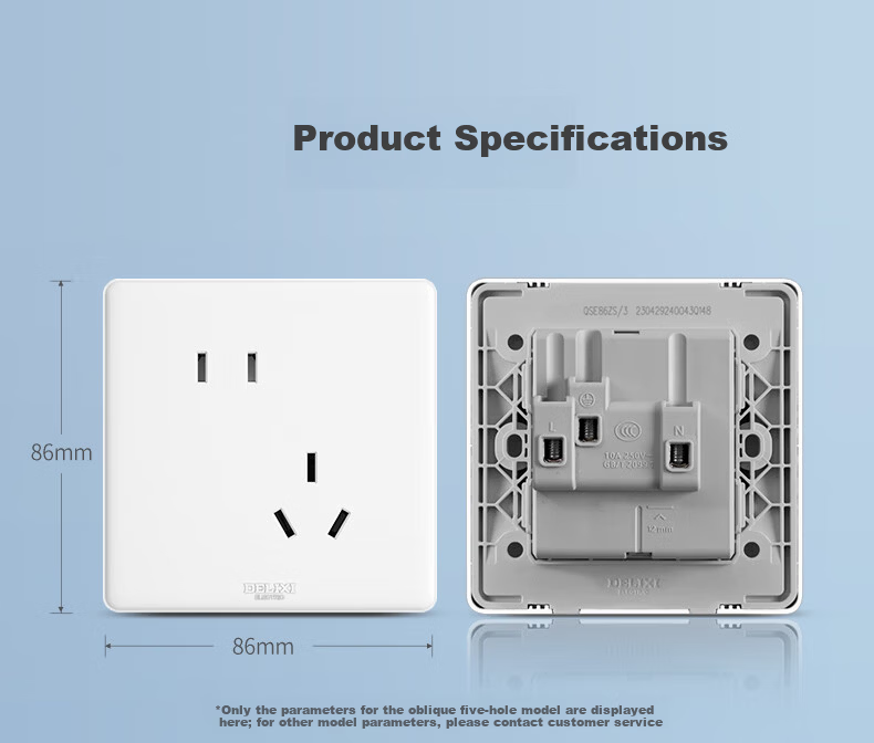 DELIXI CD815 Series 2-Gang 8-Core Network Computer Socket QSE862T8 Switch Socket Panel 23