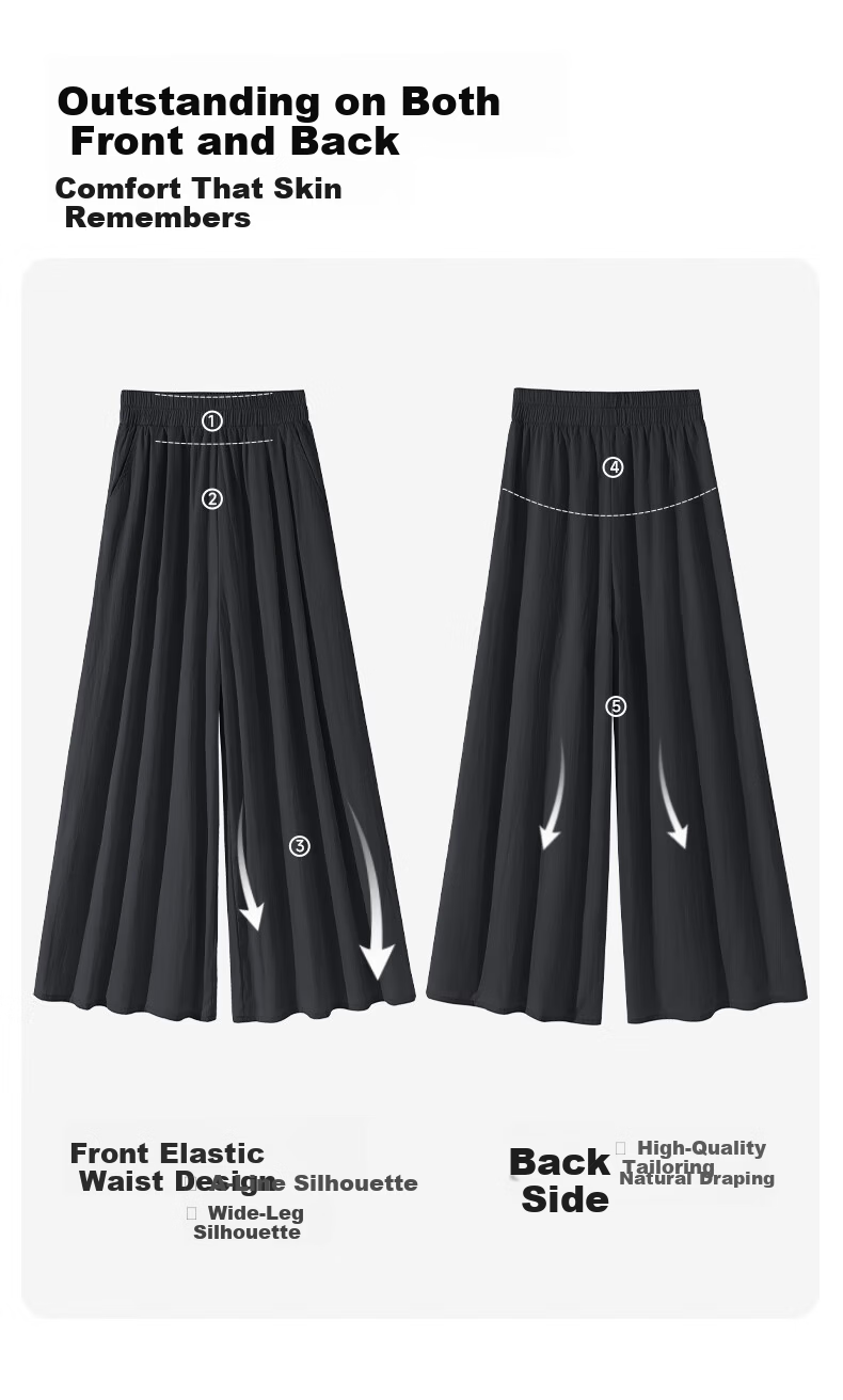 Baleno Yamamoto Wide-Leg Skirt Pants for Women 2025 Summer New High-Waist Straight-Leg Comfortable Casual Trousers 7