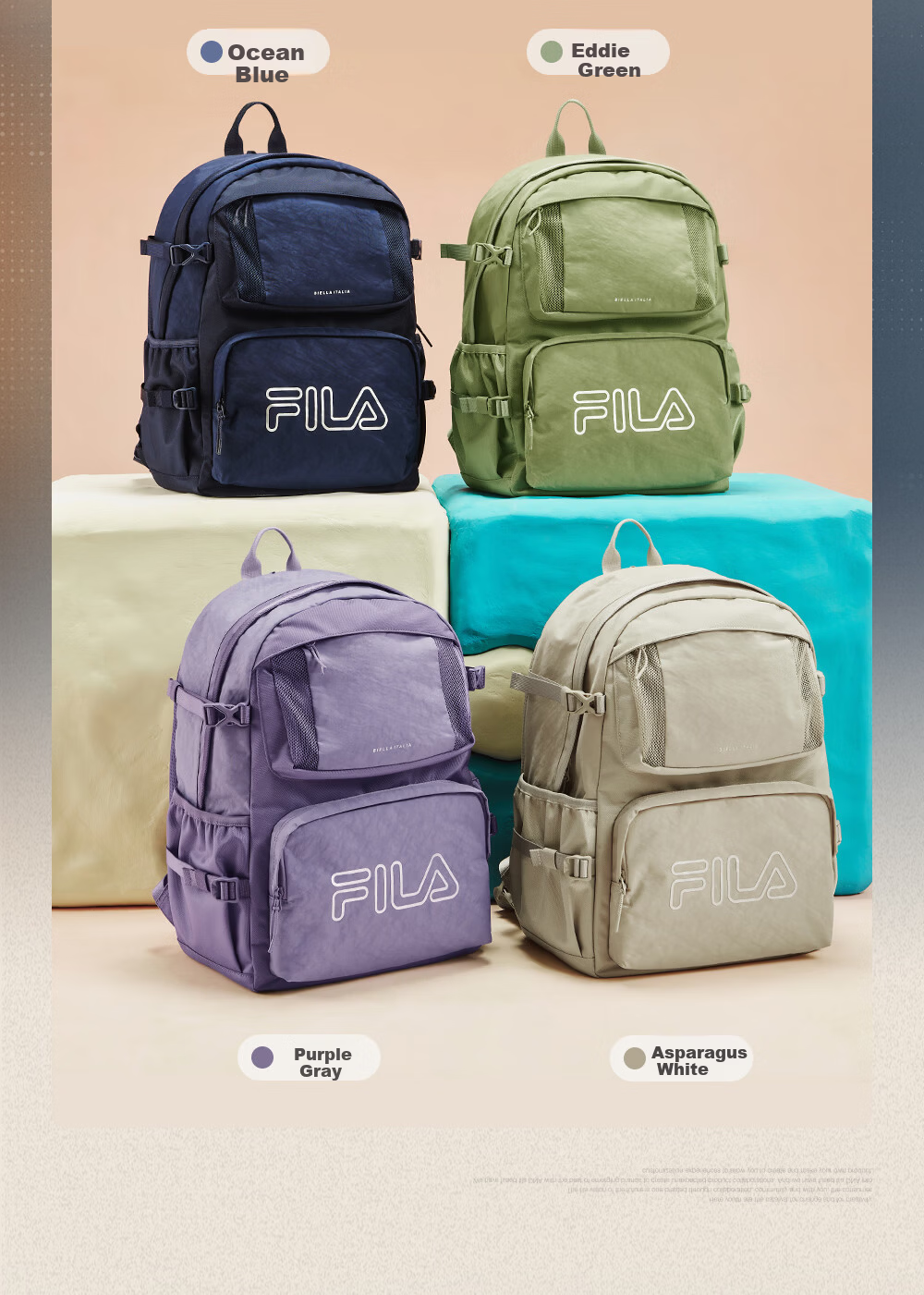FILA Kids Backpack 2026 Large Capacity Junior High School Student Shoulder Bag for Boys and Girls 3