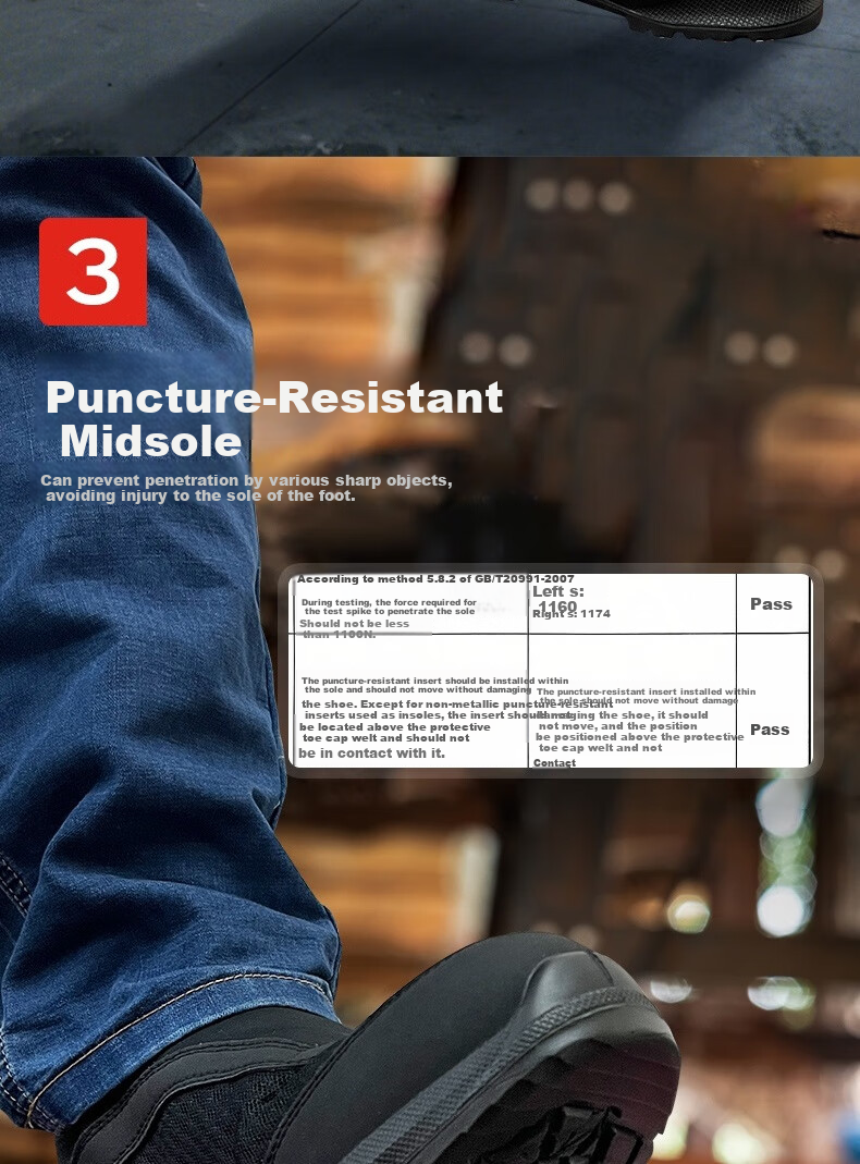 Huixiang JD Industrial Private Label Labor Protection Shoes Lightweight Breathable Multifunctional Safety Shoes ESD Anti-Static Anti-Smash Anti-Puncture 130301 Size 45 EU CE Certified 7