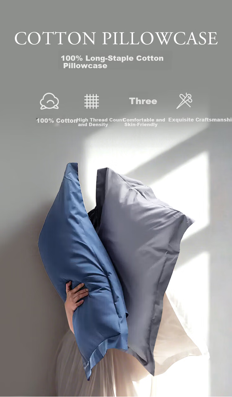 Dunlopillo 100-Thread Count Cloud Comfort Cotton Pillowcase Latex Pillowcase 48x74cm Universal Single Ivory White 1