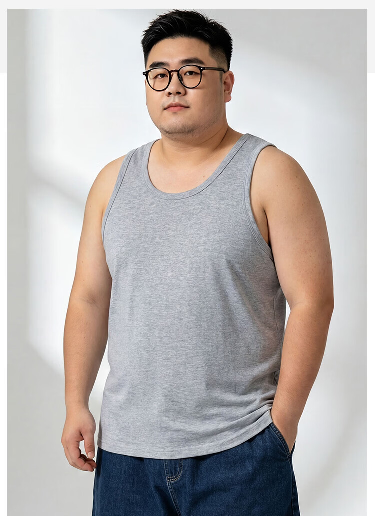 Miiow Men's 2-Pack Plus Size Cotton Sleeveless Tank Tops Loose Fit Extra Large Summer Sports Vests 1 White 1 Gray 20