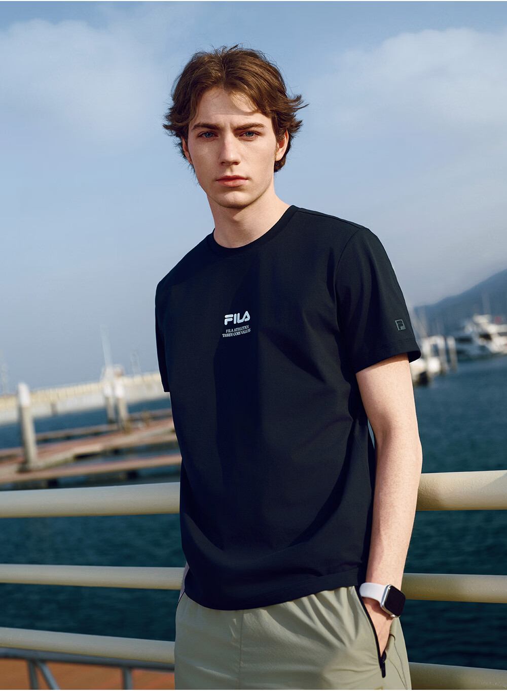 FILA Official Men's Knitted Short Sleeve Shirt 2026 Summer Fitness Sports Basic Moisture-Wicking Quick-Dry T-Shirt 18