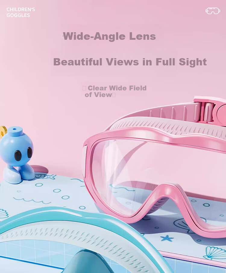 Disney Kids Swimming Goggles Boys Girls HD Waterproof Anti-Fog Large Frame Swim Glasses 3-Piece Set D65646 Spiderman Blue Red 3