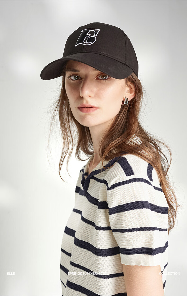ELLE Oversized Baseball Cap Women Fashion Embroidered Duckbill Hat Outdoor Sun Protection Unisex 17