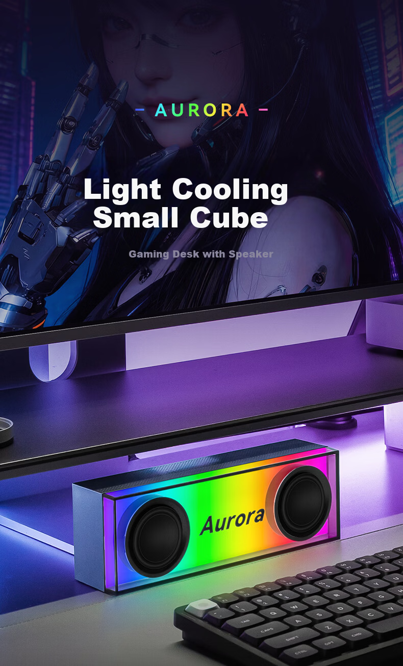 EDIFIER HECATE Light Cooling Compact Gaming Desktop Bluetooth 6.0 Wireless Portable Multimedia Laptop Home Desktop Speaker with RGB Lighting Gray 1