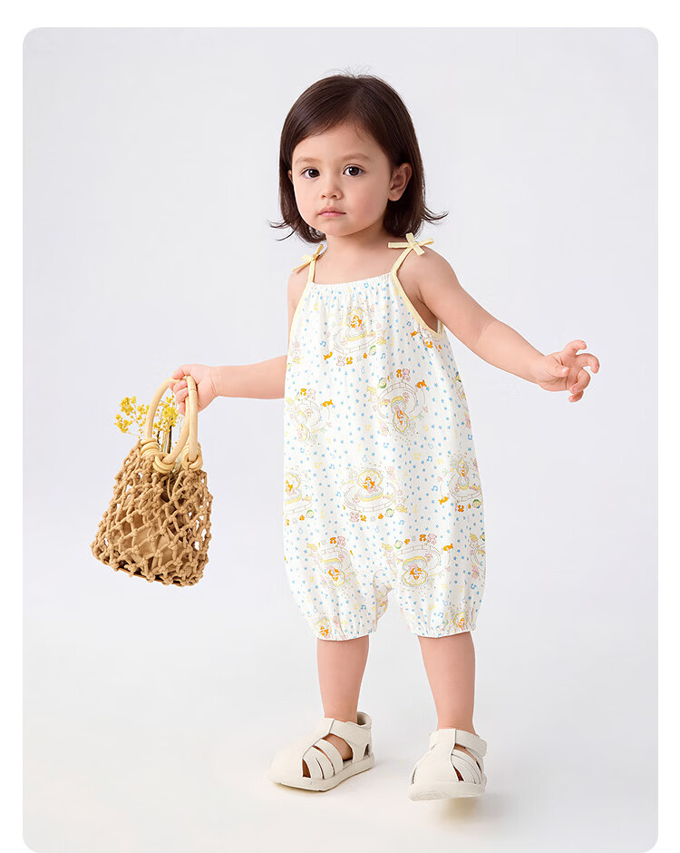 Balabala [balaOne] Baby Romper Infant Jumpsuit Girls 2026 Sweet Strap Design 8