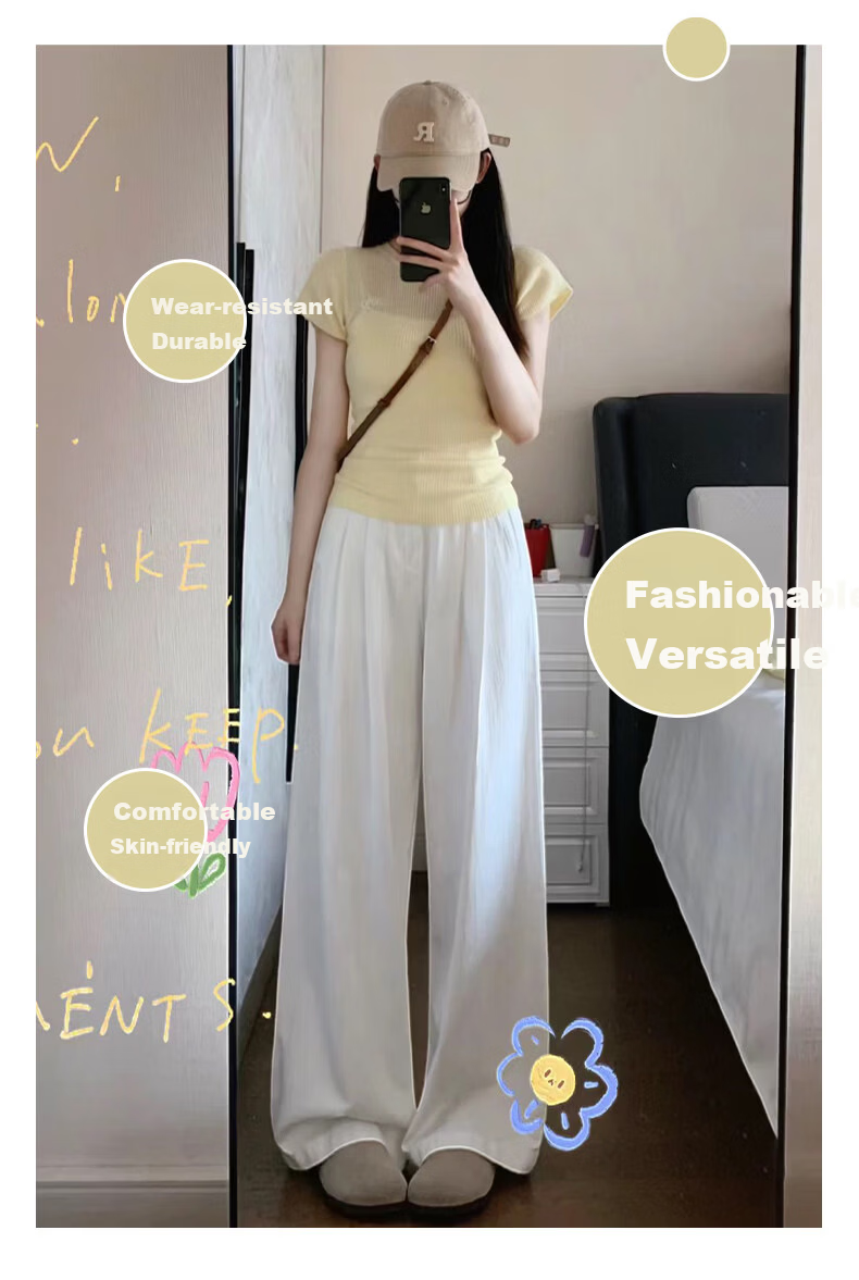 Langsha Japanese Style Yamamoto Pants Women Spring Summer 2026 New High Waist Casual Straight Loose Wide Leg Pants 3