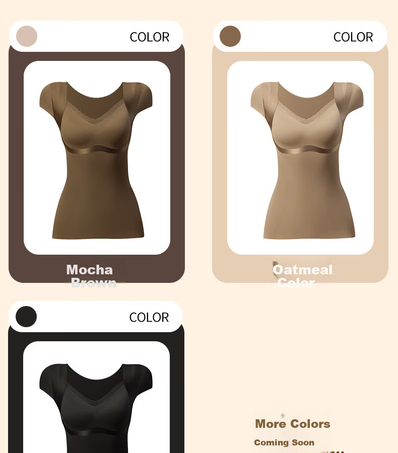 GRACEWELL Shaping Thermal Body Shaping Vest Abdomen Control Push-Up Bra-Free Brushed Anti-Static Mocha Brown M 20