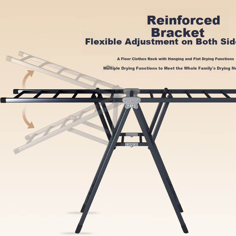 FEIDIAO Foldable Floor-Standing Wing-Shaped Clothes Drying Rack Indoor Outdoor Laundry Rack Balcony Quilt Hanger
