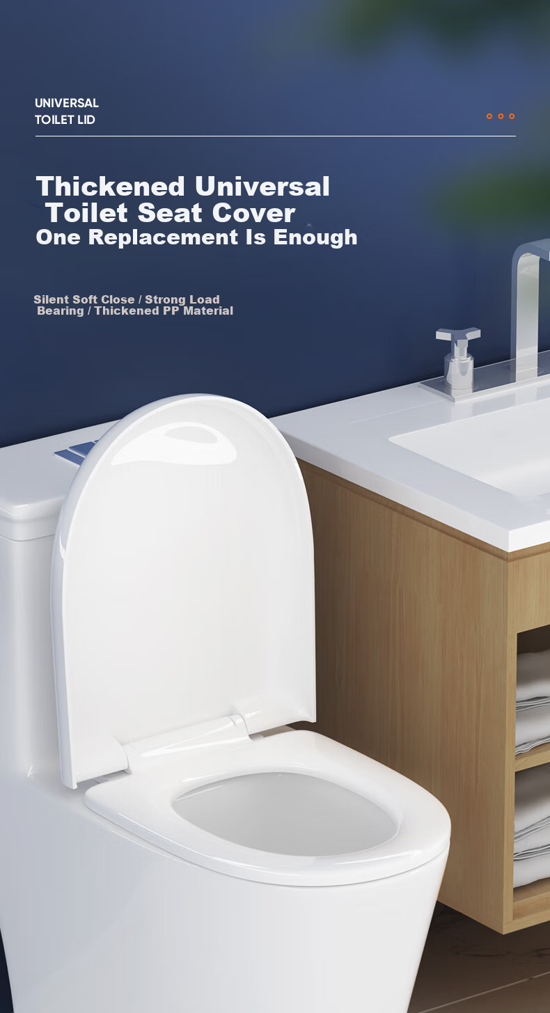 Muvi Universal U-Shaped Enlarged Toilet Seat Cover Thickened Slow-Closing Toilet Lid Cushion for Old-Style Toilets 6