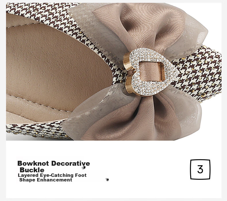 HLA Women's Single Shoes, Pointed Toe, Chanel-Style Slip-Ons, Comfortable, Champagne Color, Versatile Women's Shoes, HDADXW1CEN192, Champagne Color, Size 38 12