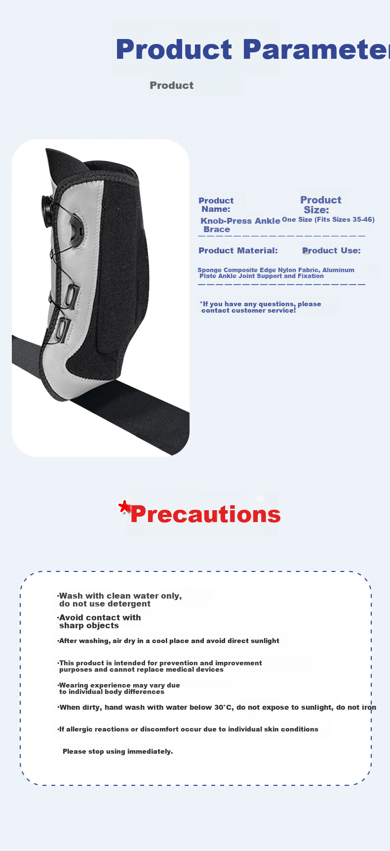 CRALVKOIN Medical Ankle Brace with Knob for Ligament Injury, Ankle Joint Stabilizer, Sprain Prevention and Post-Injury Rehabilitation Support 10