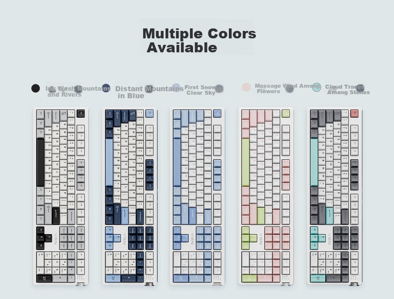 VGN V108 Custom Mechanical Keyboard Wireless Tri-Mode Bluetooth Gaming Office Silent V108 Polar Fox Switch Shijian Cloud Tri-Mode 15
