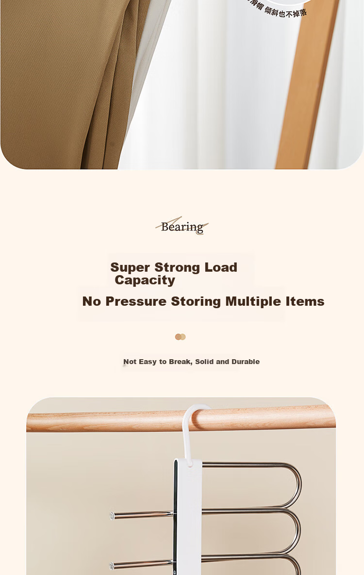 Ecoco Multifunctional Non-Slip Pants Hanger Clips, No-Marking Trousers Clips for Wardrobe Storage, Stackable Hanging Organizer 25001 12