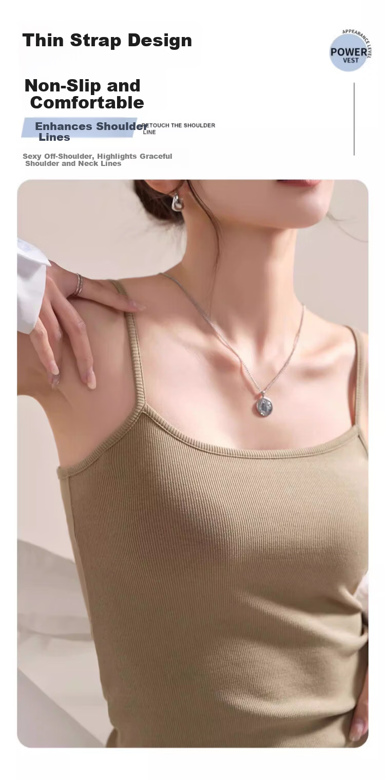 GUJIN Cotton Blend Women's Camisole Vest No Padding Base Layer Top Outerwear Blazer Inner Wear XL 8