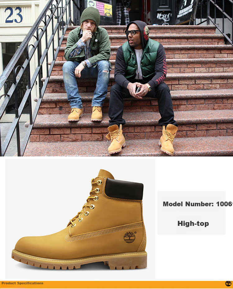 Timberland Men's Classic Waterproof Leather Outdoor Casual Yellow Boots 10061 Wheat Color Size 10/44 1