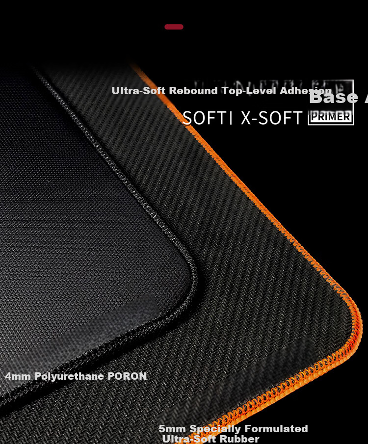 FIRE-PAD Gaming Mouse Pad All-Purpose Cloth Surface Solid Color Ultra-Narrow Dense Edge Stitching Medium Small 480x400x5mm Black 4