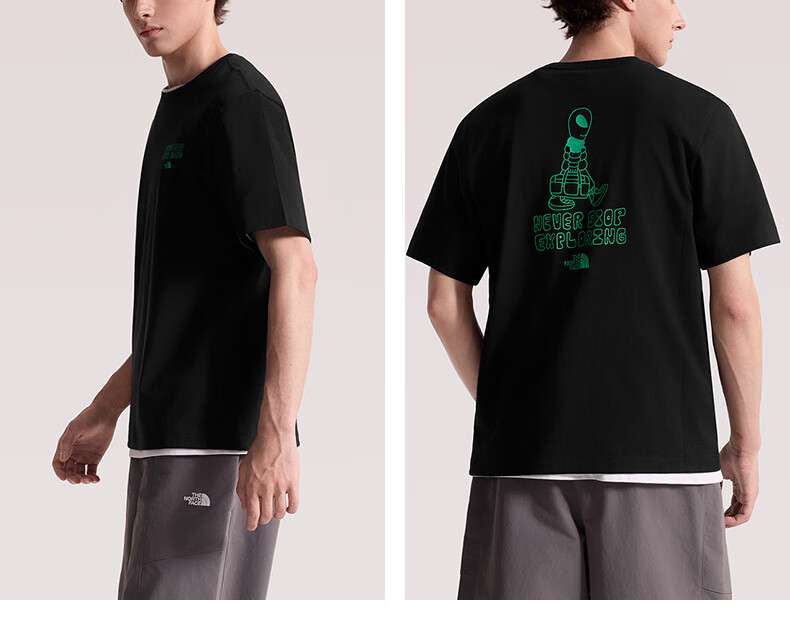 The North Face Men's Outdoor Casual Breathable Printed Short Sleeve T-Shirt 8GW0 Black/JK3 L 4