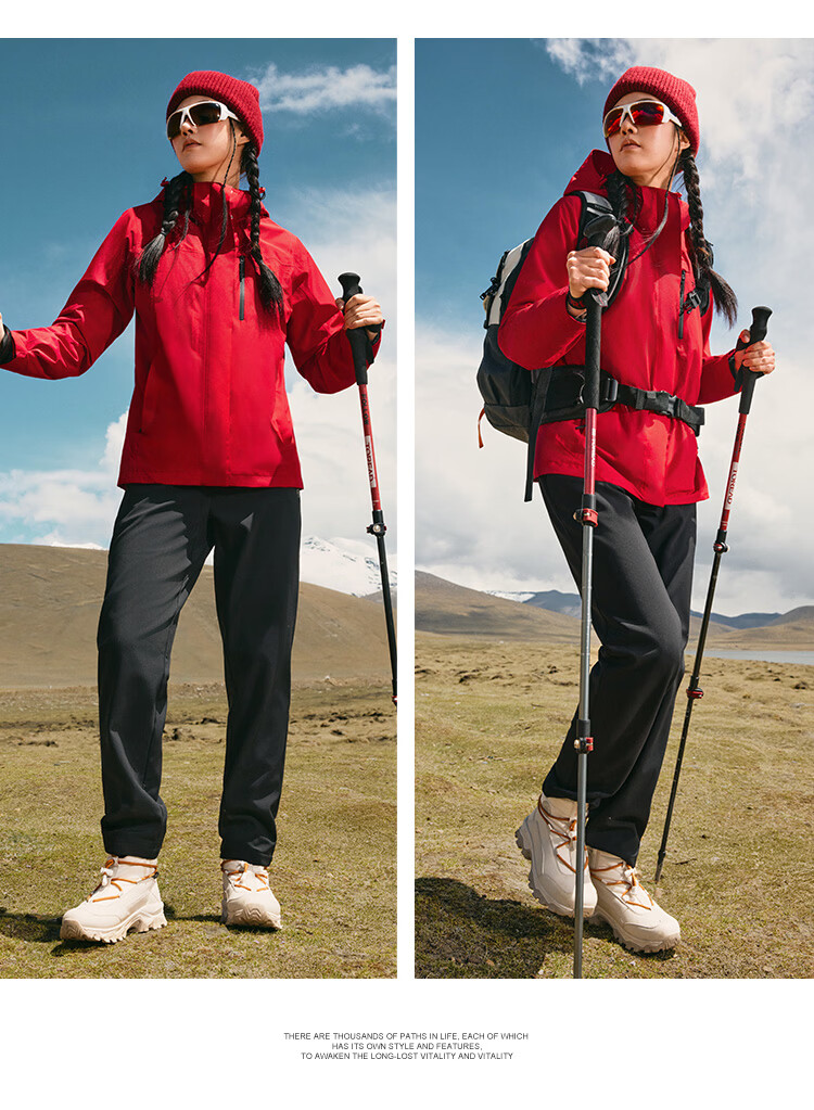 TOREAD Men's Outdoor Three-In Fleece Jacket, Detachable Two-Piece Set, Windproof, Warm Mountaineering Suit, Cold-Resistant Outerwear 76