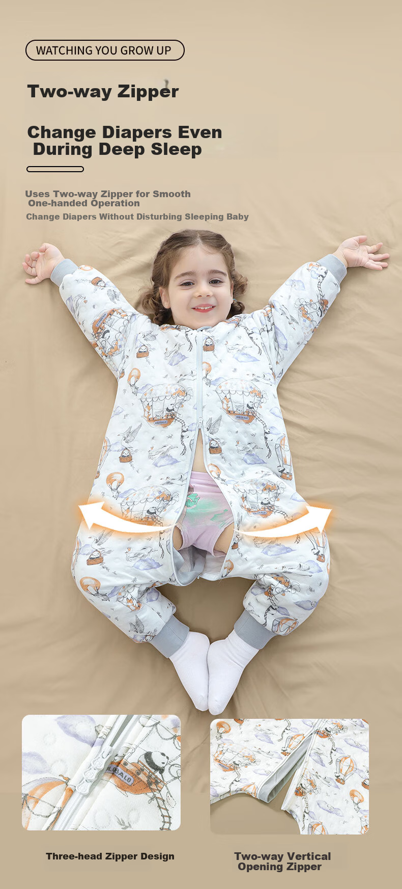 Nanjiren Baby Sleeping Bag Spring Summer Bamboo Air Cotton Kids Anti-Kick Quilt Pajamas Baby Air-Conditioned Split-Leg Sleeping Bag Size 90 11