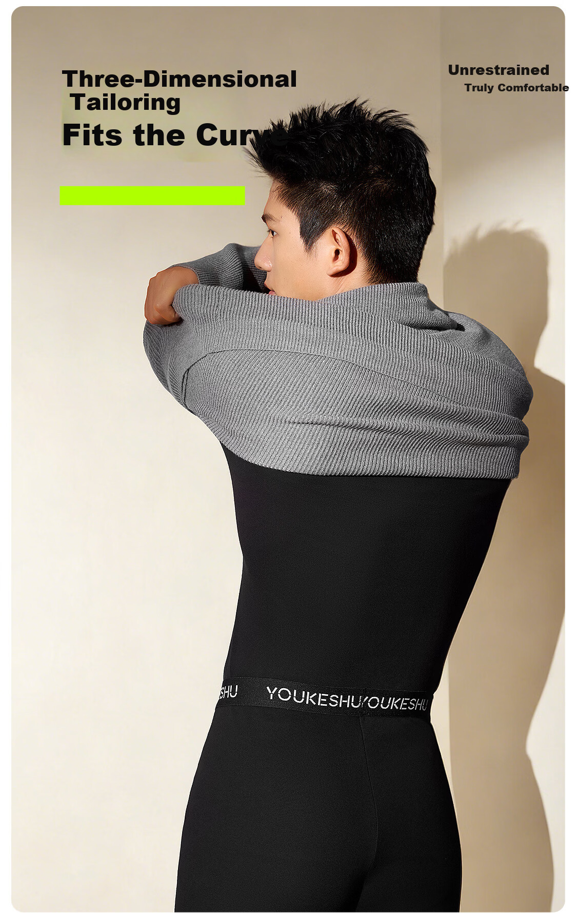 Youkeshu A-Class 100% Cotton Men's Thermal Underwear Set Autumn Winter Pure Cotton Antibacterial Warm Long Johns 10A 12