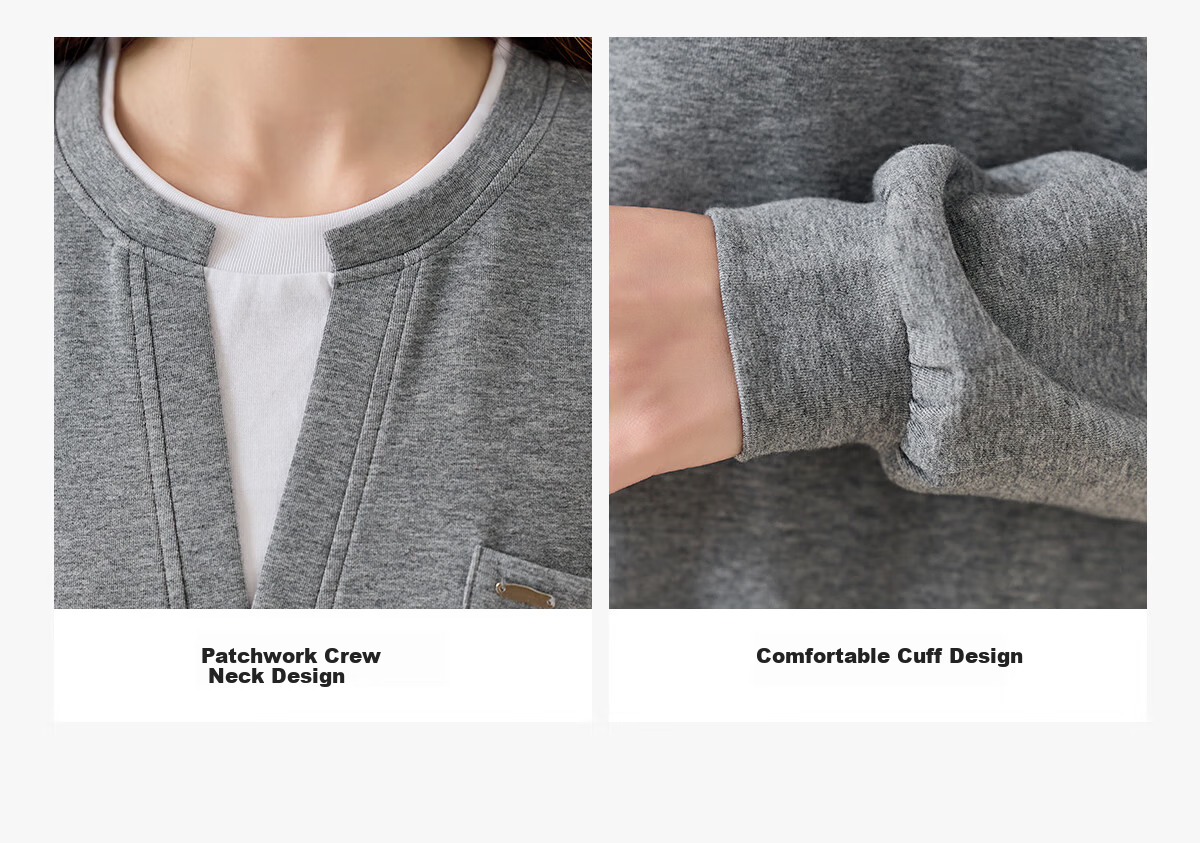 PinCai Women's Casual V-Neck Fake Two-Piece Loose Slim Layered Sweatshirt P53W050 10