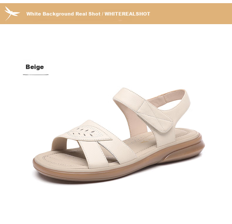 Red Dragonfly Leather Sandals Summer Soft Sole Comfortable Mom Shoes Women Wedge Soft Leather Beach Shoes WTK233142 9
